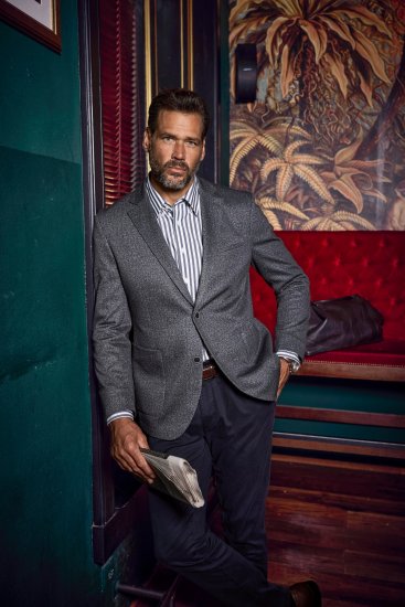 JP1880 Jacket Business Donegal Graphite Grey - Μπουφάν - Aνδρικά μπουφαν μεγάλα μεγέθη