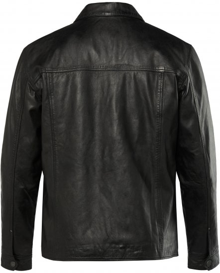 JP1880 Leather Jacket Finest Lamb Nappa Black - Μπουφάν - Aνδρικά μπουφαν μεγάλα μεγέθη