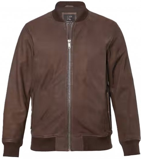 JP1880 Jacket Buffed Nubuck Lamb Leather Brown - Μπουφάν - Aνδρικά μπουφαν μεγάλα μεγέθη