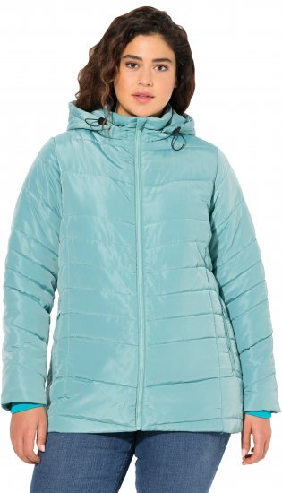 Ulla Popken Quilted Water Repellent Jacket Soft Turquoise - Μπουφάν - 