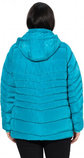 Ulla Popken Quilted Water Repellent Jacket Turquoise - Μπουφάν - 
