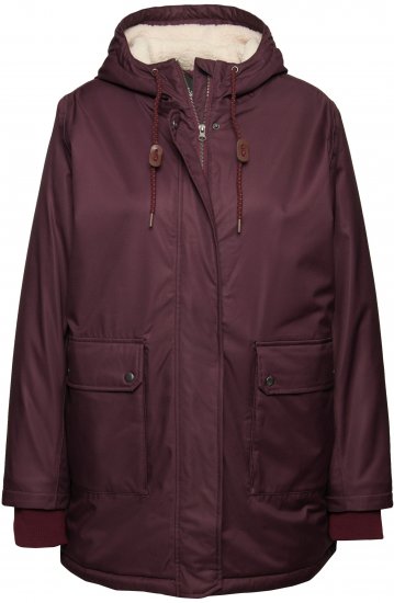 Ulla Popken HYPRAR Fleece Lined Jacket Dark Ruby - Μπουφάν - 