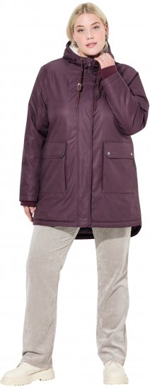 Ulla Popken HYPRAR Fleece Lined Jacket Dark Ruby - Μπουφάν - 