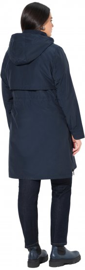 Ulla Popken Hooded with Zippered Pockets and Zippered Side Slits Jacket Navy - Μπουφάν - 