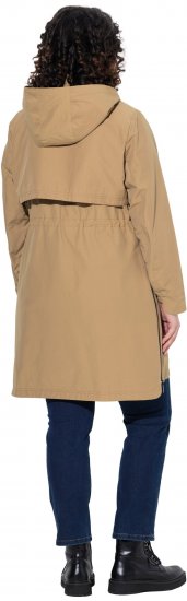 Ulla Popken Hooded with Zippered Pockets and Zippered Side Slits Jacket Mocha - Μπουφάν - 