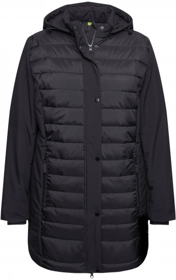 Ulla Popken HYPRAR Mixed Texture Water-Repellent Jacket Black - Μπουφάν - 