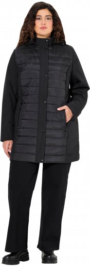 Ulla Popken HYPRAR Mixed Texture Water-Repellent Jacket Black - Μπουφάν - 