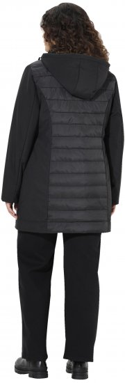 Ulla Popken HYPRAR Mixed Texture Water-Repellent Jacket Black - Μπουφάν - 