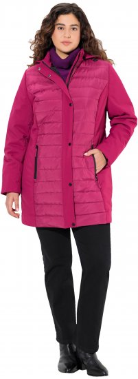 Ulla Popken HYPRAR Mixed Texture Water-Repellent Jacket Ruby - Μπουφάν - 