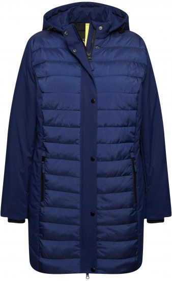 Ulla Popken HYPRAR Mixed Texture Water-Repellent Jacket Night Blue - Μπουφάν - 