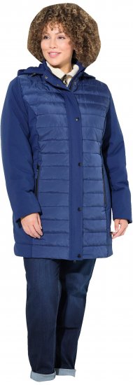 Ulla Popken HYPRAR Mixed Texture Water-Repellent Jacket Night Blue - Μπουφάν - 