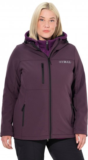 Ulla Popken HYPRAR Softshell Fleece Lined Jacket Dark Blackberry - Γυναικείες ζώνες - 