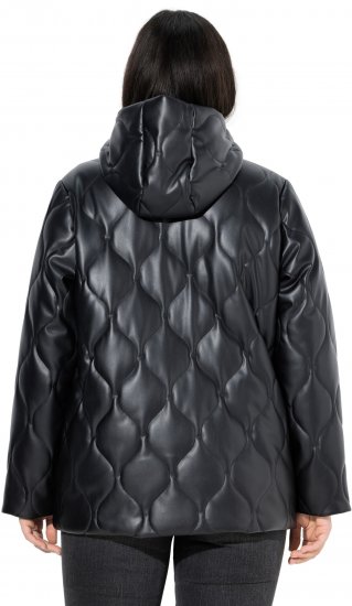Ulla Popken Faux Leather Quilted Jacket Black - Μπουφάν - 