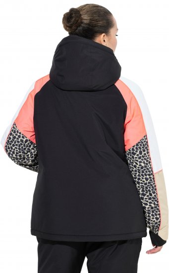 Ulla Popken HYPRAR Patchwork Sleeve Performance Jacket Black - Μπουφάν - 