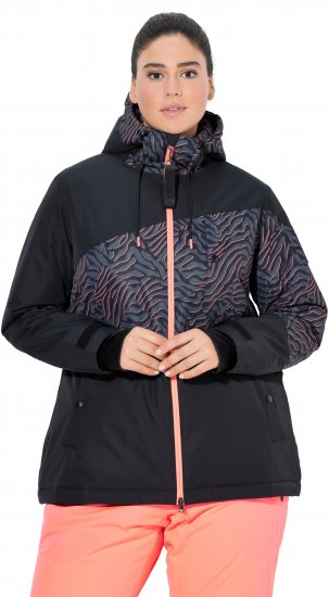 Ulla Popken Neon Ripple Performance Snow Jacket Black - Μπουφάν - 