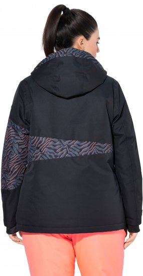 Ulla Popken Neon Ripple Performance Snow Jacket Black - Μπουφάν - 
