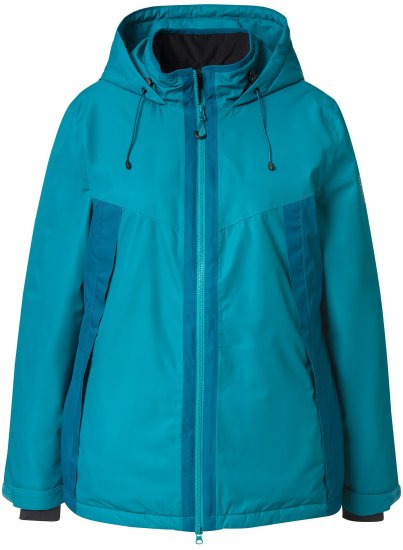 Ulla Popken HYPRAR Triple Function Two-Tone Ski Jacket Emerald Blue - Μπουφάν - 