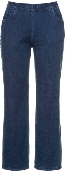 Ulla Popken Wide Leg Elastic Waist Mary Fit Marlene Stretch Jeans Denim Blue - Τζιν & Παντελόνια για Γυναίκες σε Μεγάλες Μεγέθη – Plus Size - 