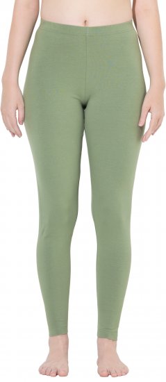 Ulla Popken Basic Stretch Knit Ankle Length Leggings Olive - Τζιν & Παντελόνια για Γυναίκες σε Μεγάλες Μεγέθη – Plus Size - 
