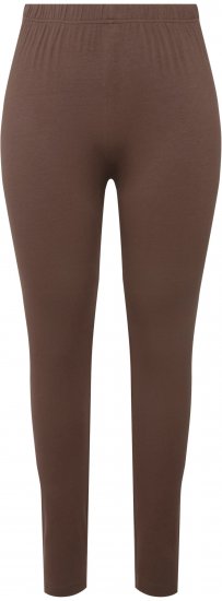 Ulla Popken Basic Stretch Knit Ankle Length Leggings Nougat Brown - Τζιν & Παντελόνια για Γυναίκες σε Μεγάλες Μεγέθη – Plus Size - 