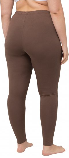 Ulla Popken Basic Stretch Knit Ankle Length Leggings Nougat Brown - Τζιν & Παντελόνια για Γυναίκες σε Μεγάλες Μεγέθη – Plus Size - 