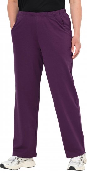 Ulla Popken Pull On Knit Straight Leg Pocket Pants Dark Blackberry - Τζιν & Παντελόνια για Γυναίκες σε Μεγάλες Μεγέθη – Plus Size - 