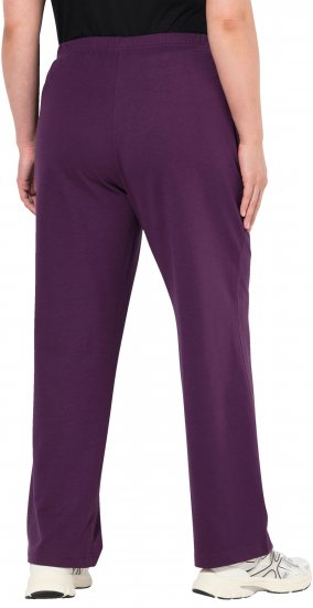 Ulla Popken Pull On Knit Straight Leg Pocket Pants Dark Blackberry - Τζιν & Παντελόνια για Γυναίκες σε Μεγάλες Μεγέθη – Plus Size - 