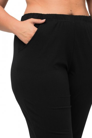 Ulla Popken Bootcut Elastic Waist Cotton French Terry Sport Pants Black - Ulla Popken - Ρούχα Ulla Popken Plus Size