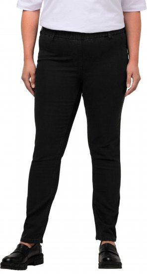 Ulla Popken Denim Look All Elastic Pocket Sienna Jeggings Black - Τζιν & Παντελόνια για Γυναίκες σε Μεγάλες Μεγέθη – Plus Size - 
