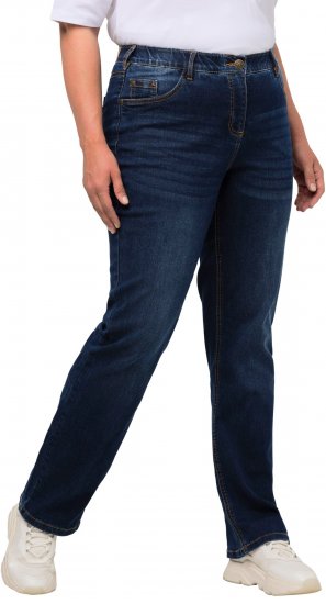 Ulla Popken Straight Leg Mandy Fit Stretch Jeans Blue Denim - Τζιν & Παντελόνια για Γυναίκες σε Μεγάλες Μεγέθη – Plus Size - 