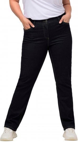 Ulla Popken Straight Leg Mandy Fit Stretch Jeans Dark Blue Denim - Τζιν & Παντελόνια για Γυναίκες σε Μεγάλες Μεγέθη – Plus Size - 