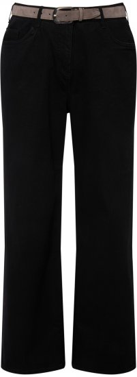 Ulla Popken Mary Fit Wide Leg Stretch Jeans Black - Τζιν & Παντελόνια για Γυναίκες σε Μεγάλες Μεγέθη – Plus Size - 