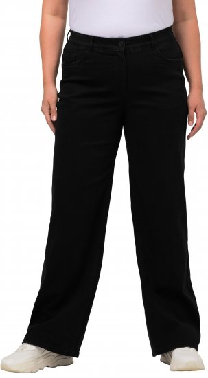 Ulla Popken Mary Fit Wide Leg Stretch Jeans Black - Τζιν & Παντελόνια για Γυναίκες σε Μεγάλες Μεγέθη – Plus Size - 