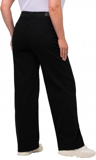 Ulla Popken Mary Fit Wide Leg Stretch Jeans Black - Τζιν & Παντελόνια για Γυναίκες σε Μεγάλες Μεγέθη – Plus Size - 