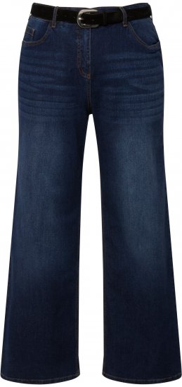 Ulla Popken Mary Fit Wide Leg Stretch Jeans Blue Denim - Τζιν & Παντελόνια για Γυναίκες σε Μεγάλες Μεγέθη – Plus Size - 