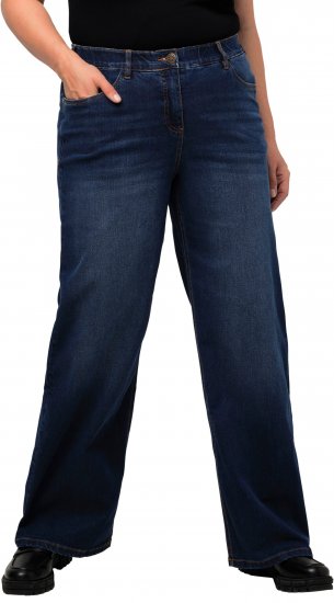 Ulla Popken Mary Fit Wide Leg Stretch Jeans Blue Denim - Τζιν & Παντελόνια για Γυναίκες σε Μεγάλες Μεγέθη – Plus Size - 