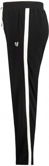 Ulla Popken Side Stripe Adjustable Drawstring Waist Joggers Black - Τζιν & Παντελόνια για Γυναίκες σε Μεγάλες Μεγέθη – Plus Size - 