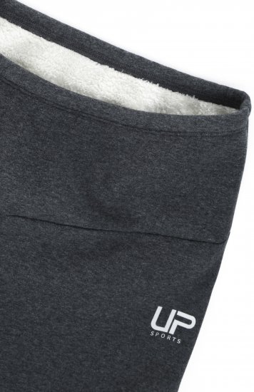 Ulla Popken Faux Fur Lined Stretch Leggings Charcoal - Τζιν & Παντελόνια για Γυναίκες σε Μεγάλες Μεγέθη – Plus Size - 