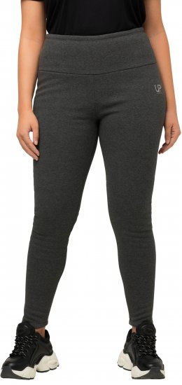 Ulla Popken Faux Fur Lined Stretch Leggings Charcoal - Τζιν & Παντελόνια για Γυναίκες σε Μεγάλες Μεγέθη – Plus Size - 