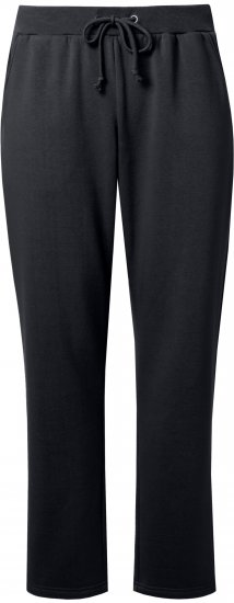 Ulla Popken Basic Drawstring Elastic Waist Cotton Blend Joggers Black - Τζιν & Παντελόνια για Γυναίκες σε Μεγάλες Μεγέθη – Plus Size - 