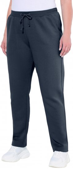 Ulla Popken Basic Drawstring Elastic Waist Cotton Blend Joggers Navy - Τζιν & Παντελόνια για Γυναίκες σε Μεγάλες Μεγέθη – Plus Size - 