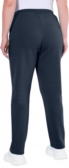 Ulla Popken Basic Drawstring Elastic Waist Cotton Blend Joggers Navy - Τζιν & Παντελόνια για Γυναίκες σε Μεγάλες Μεγέθη – Plus Size - 