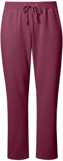 Ulla Popken Basic Drawstring Elastic Waist Cotton Blend Joggers Dark Berry - Τζιν & Παντελόνια για Γυναίκες σε Μεγάλες Μεγέθη – Plus Size - 