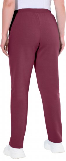 Ulla Popken Basic Drawstring Elastic Waist Cotton Blend Joggers Dark Berry - Τζιν & Παντελόνια για Γυναίκες σε Μεγάλες Μεγέθη – Plus Size - 