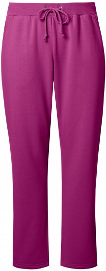 Ulla Popken Basic Drawstring Elastic Waist Cotton Blend Joggers Berry - Τζιν & Παντελόνια για Γυναίκες σε Μεγάλες Μεγέθη – Plus Size - 
