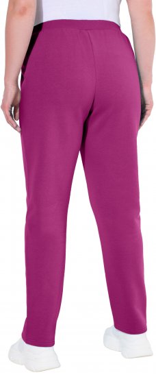 Ulla Popken Basic Drawstring Elastic Waist Cotton Blend Joggers Berry - Τζιν & Παντελόνια για Γυναίκες σε Μεγάλες Μεγέθη – Plus Size - 