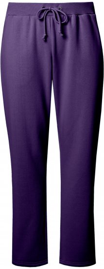 Ulla Popken Basic Drawstring Elastic Waist Cotton Blend Joggers Deep Violet - Τζιν & Παντελόνια για Γυναίκες σε Μεγάλες Μεγέθη – Plus Size - 