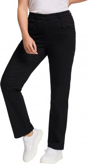 Ulla Popken Basic Mony Tapered Leg Stretch Pants Black - Τζιν & Παντελόνια για Γυναίκες σε Μεγάλες Μεγέθη – Plus Size - 