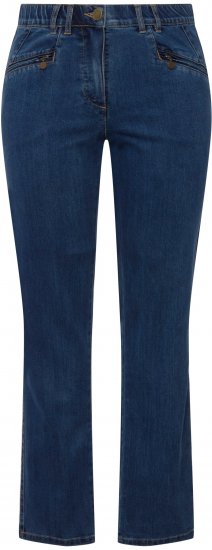 Ulla Popken Mony Elastic Waist Zip Pocket Jeans Blue Denim - Τζιν & Παντελόνια για Γυναίκες σε Μεγάλες Μεγέθη – Plus Size - 