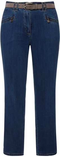 Ulla Popken Mony Elastic Waist Zip Pocket Jeans Blue Denim - Τζιν & Παντελόνια για Γυναίκες σε Μεγάλες Μεγέθη – Plus Size - 